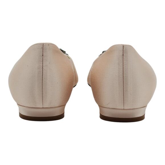 Manolo Blahnik Hangisiflat Jewel Buckle Flat Pumps - Satin - Light Pink 35 $1095 - Picture 4 of 7